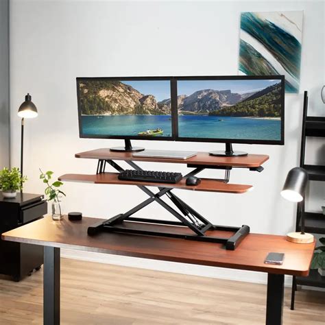 Vivo Black Height Adjustable Standing Desk Monitor Riser Sit Stand