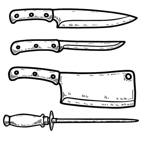 Premium Vector | Illustration of set of kitchen knives isolated on ...