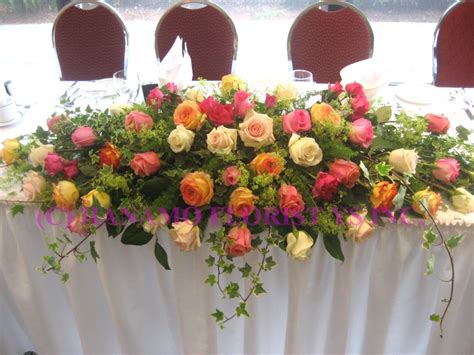 WEDH0710 Wedding Head Table Flowers Colourful Roses [WEDH0710] - $0.00 ...