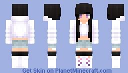 || Cropped Hoodie with Shorts || Minecraft Skin