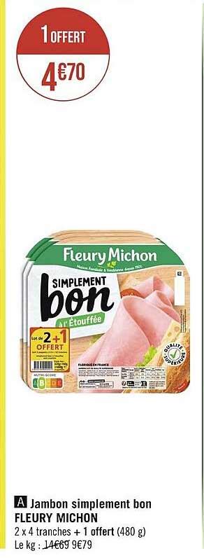 Promo Jambon Simplement Bon Fleury Michon chez Géant iCatalogue fr