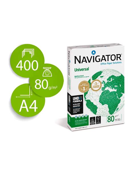 Papel Fotocopiadora Navigator Din A4 80 Gramos Paquete De 400 Hojas