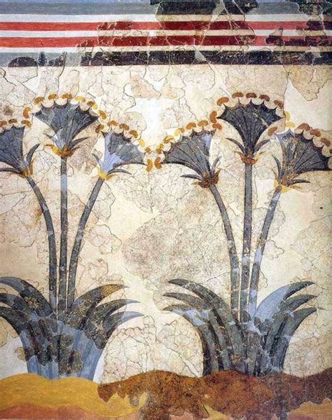 Fresco from Akrotiri: Papyrus | Minoan art, Ancient greek art, Ancient paintings