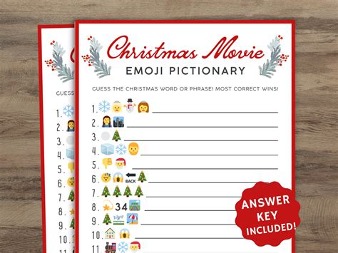 Christmas Movies Emoji Pictionary Game Xmas Movie Emoji Etsy