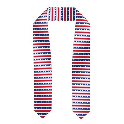 Haiem American Patriotic Stars And Stripes Pattern Graduation Stole