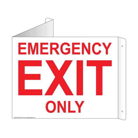 Emergency Exit Only Sign Nhe 6731tri Exit Emergency Fire