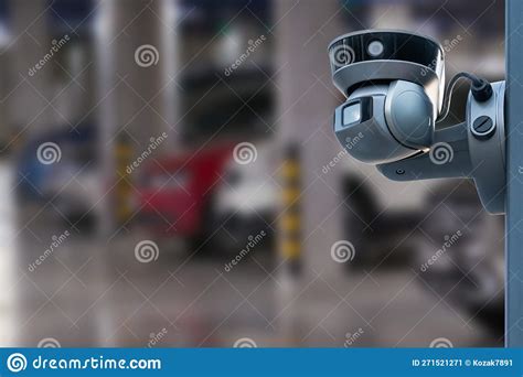 Cctv Camera Installed on the Parking Lot To Protection Security. Stock ...