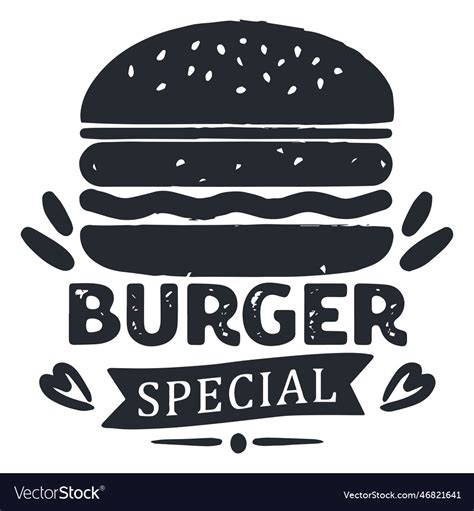 Burger Logo Logotype Silhouette Royalty Free Vector Image