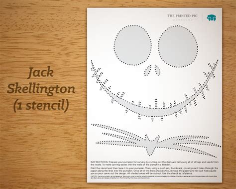 Printable Pumpkin Carving Pattern: Jack Skellington the Nightmare ...