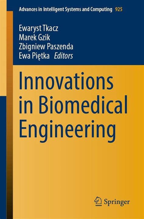 Innovations In Biomedical Engineering Ebook 9783030154721 Boeken