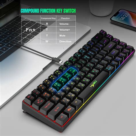 Kore Kablolu Key Rgb Flama Ile V Mini Oyun Klavyesi Key At Ma