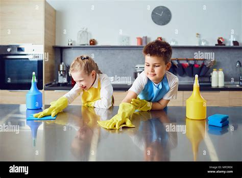 Kids Cleaning Kitchen