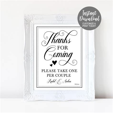 Favor Sign Template Printable Favor Sign Custom Favor Sign - Etsy