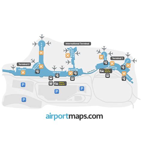 San Diego International Airport map – terminals and gates | Airportmaps.com