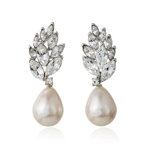 Leaf Pearl Drop Earring By Kenneth Jay Lane Thomas Laine Pearl Drop