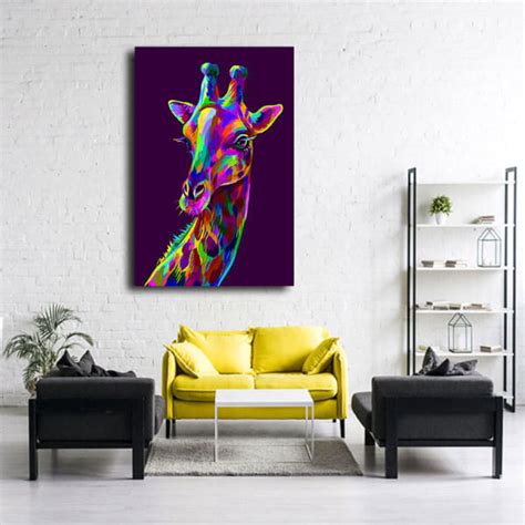 Tableau Girafe Pop Art Royaume Du Tableau