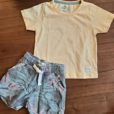 Conjunto Infantil Menino em Meia Malha e Molecotton Flamê Amarelo