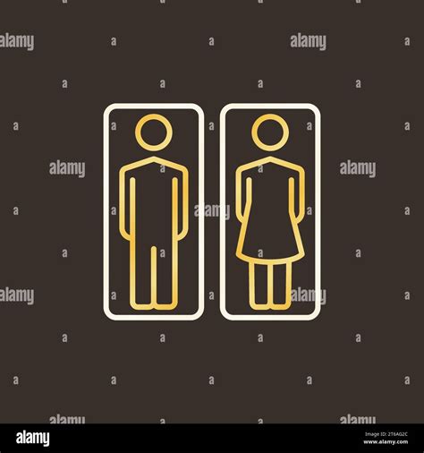 Man And Woman Toilet Colorful Outline Icon Vector Wc Concept Linear