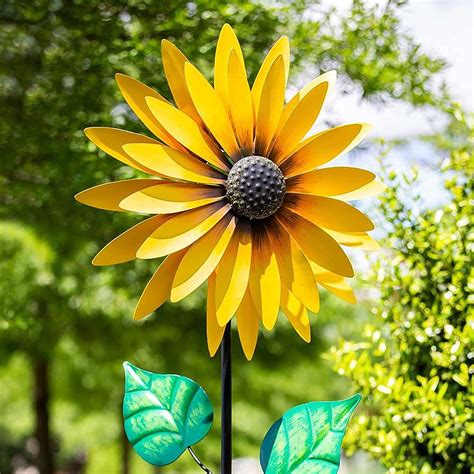 Yellow Sunflower Wind Spinner, Rotating Sunflower Windmills for The ...