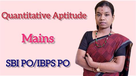 Sbi Po Mains Question Quantitative Aptitude Youtube