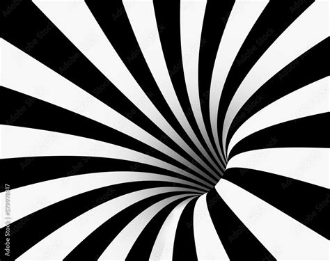 Black and white tunnel. optical illusion. Stock Illustration | Adobe Stock