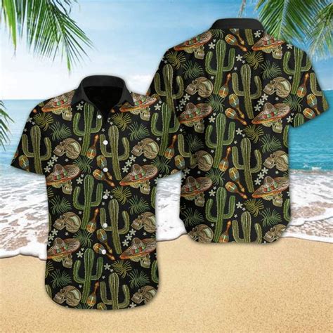 Hawaiian Aloha Shirts Skull Cactus Embroidery Poshmarkstore