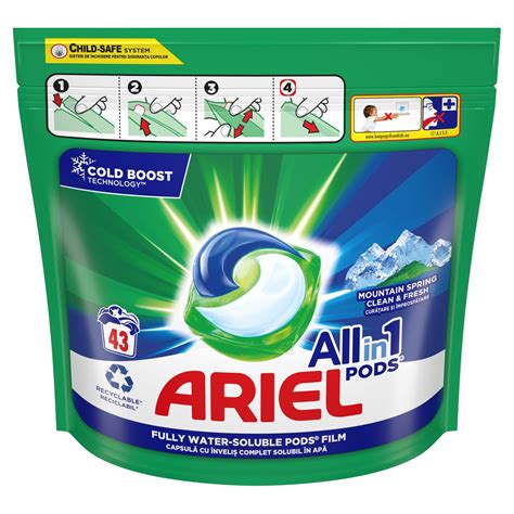 Ariel All in 1 Mountain Spring Гел капсули за пране 43 броя x25 2 грама