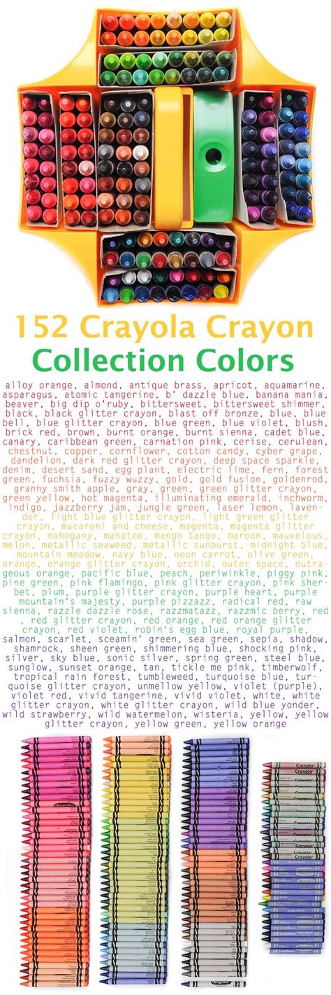 Crayola 152 Count Ultimate Crayon Collection What S Inside The Box Crayola Crayon Colors