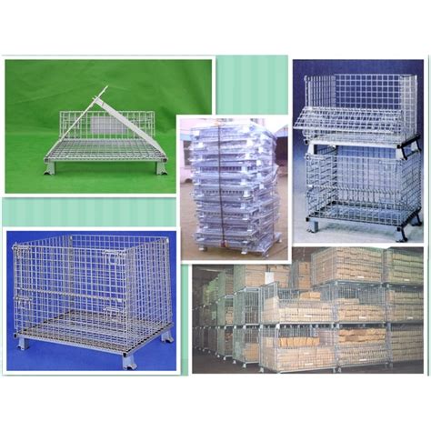 Easy Inventory Counting For Industrial Pallet Rack Stackable Mesh Wire