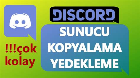 D Scord Sunucu Kopyalama Yedekleme Botsuz Ok Kolay Y Ntem Youtube