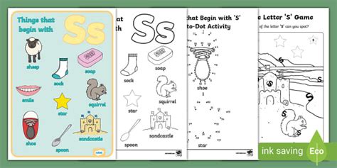 Free Things That Begin With S Worksheets Pack Primary Resources