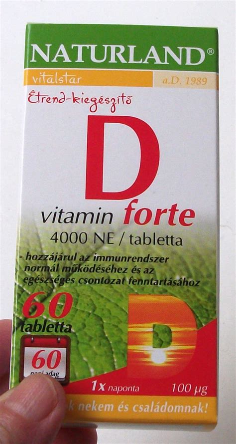 NATURLAND D VITAMIN FORTE TABLETTA 60X