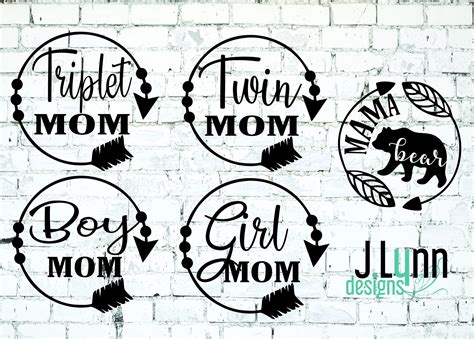 Boy Girl Twin Triplet Mom Mama Bear Car Decal Heart Arrow Vinyl Sticker