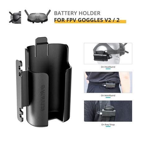 Battery Holder For Dji Avata Fpv Headband Battery Storage Case Back Clip