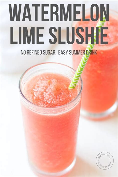 Sparkling Watermelon Lime Slushie Flavored Water Recipes Easy Summer