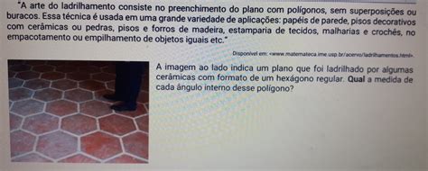 Solved A Arte Do Ladrilhamento Consiste No Preenchimento Do Plano