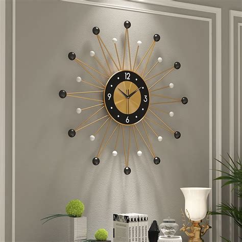 Style B Nordic Minimalist Sunburst Metal Silent Wall Clock Modern Home