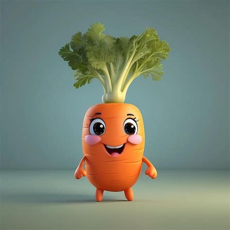 Premium Photo D Cute Carrot Character