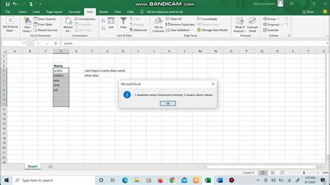 Cara Hapus Data Ganda Di Ms Excel YouTube