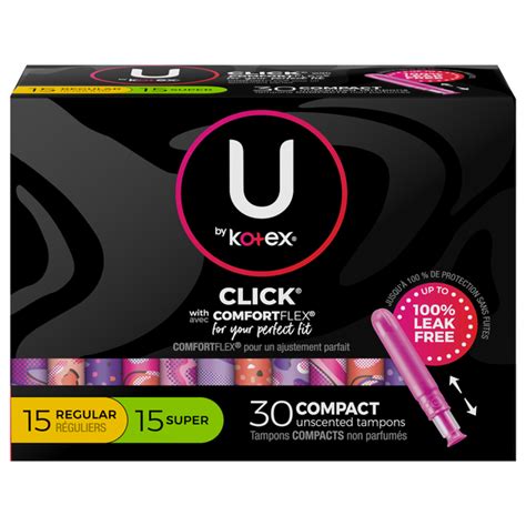 Save on U by Kotex Click Compact Tampons Multipack Regular/Super ...