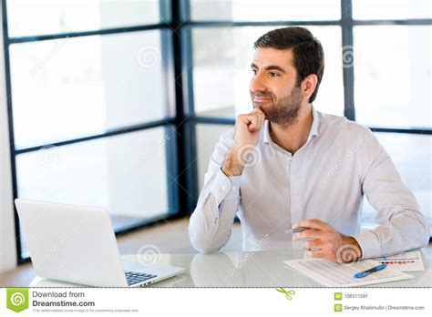 Pensive Businessman At Office Stock Image Image Of Serious Businessman 106311591