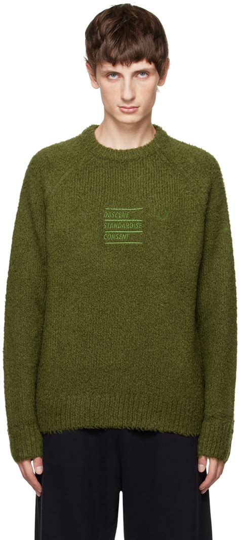 Green Fred Perry Edition Sweater By Raf Simons On Sale