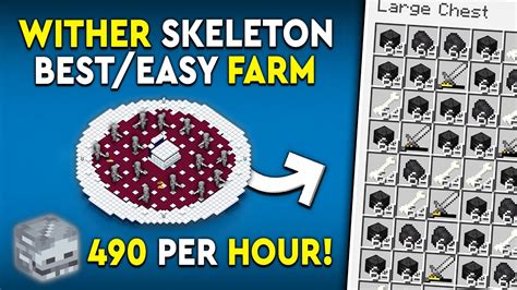 Minecraft Wither Skeleton Farm Tutorial Fastest 490 Headshr Youtube