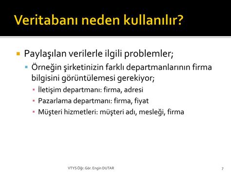 Ppt Veritaban Temel Kavramlar Powerpoint Presentation Free