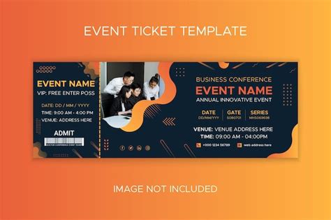 Premium Vector Business It Solutions Geometric Event Ticket Template