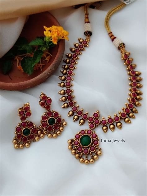 Gold Plated Ruby Necklace Set Comment To Order Artofit