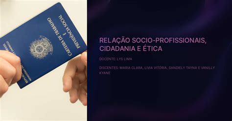 Rela O Socio Profissionais Cidadania E Tica