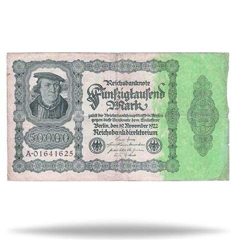 Weimarer Republik 50 000 Mark 1922 Arnold Von Brauweiler Banknote