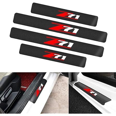 LEXLEY For 2015 2022 Silverado Carbon Fiber Style Leather Door Sill