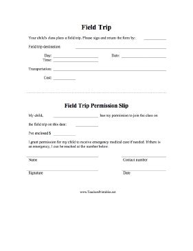 Field trip permission slip – Artofit